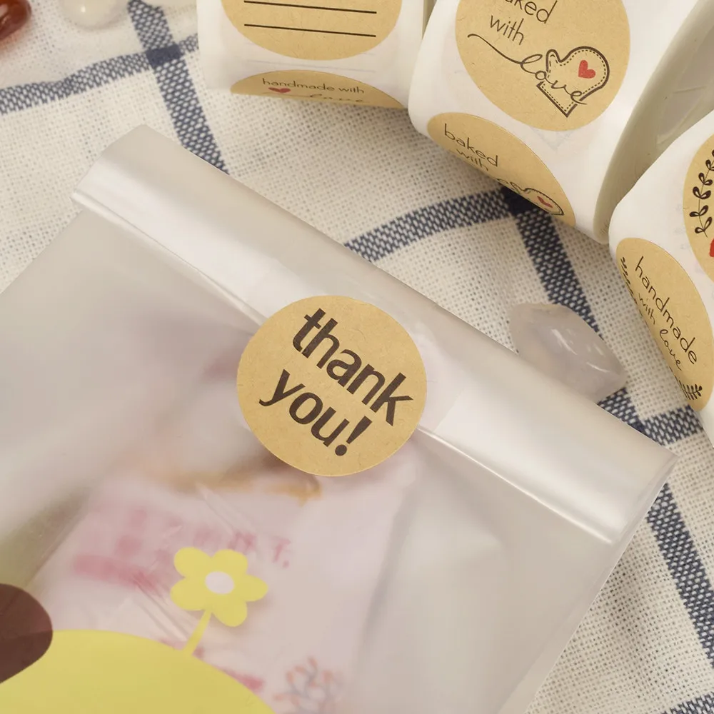 500 шт./рулон круглых этикеток из натуральной крафтовой бумаги | Дом и сад