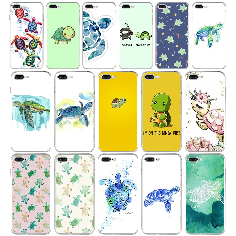 370FG Мягкий силиконовый чехол из ТПУ с зелеными и синими черепашками для Apple iPhone5 5s