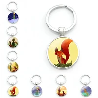 2020 new prince fox key ring fairy keychain glass dome keychain metal round handmade bag