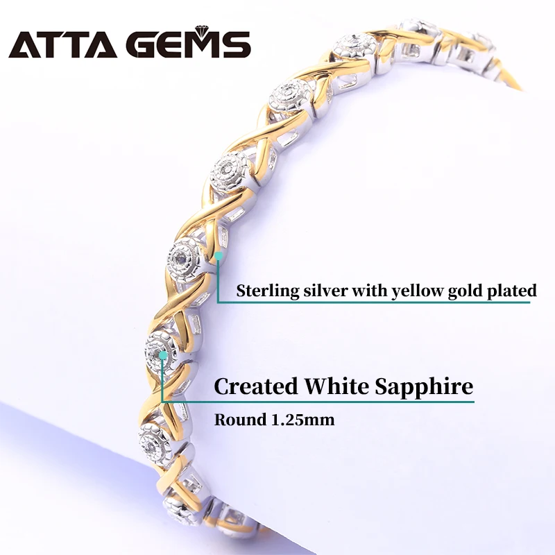 Женский браслет с натуральным бриллиантом из стерлингового серебра желтым