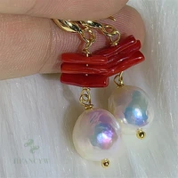 white baroque pearl earring 18k gold ear drop dangle irregular mesmerizing party gift luxury aurora women
