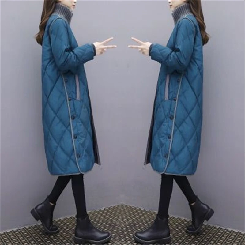 Женское хлопковое пальто средней длины новинка зимы 2019 свободное толстое выше