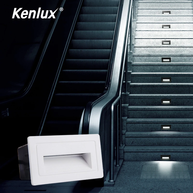 Kenlux 3 Вт SMD 105*60 мм светодиодный ступенчатый светильник Настенный AC85 265V