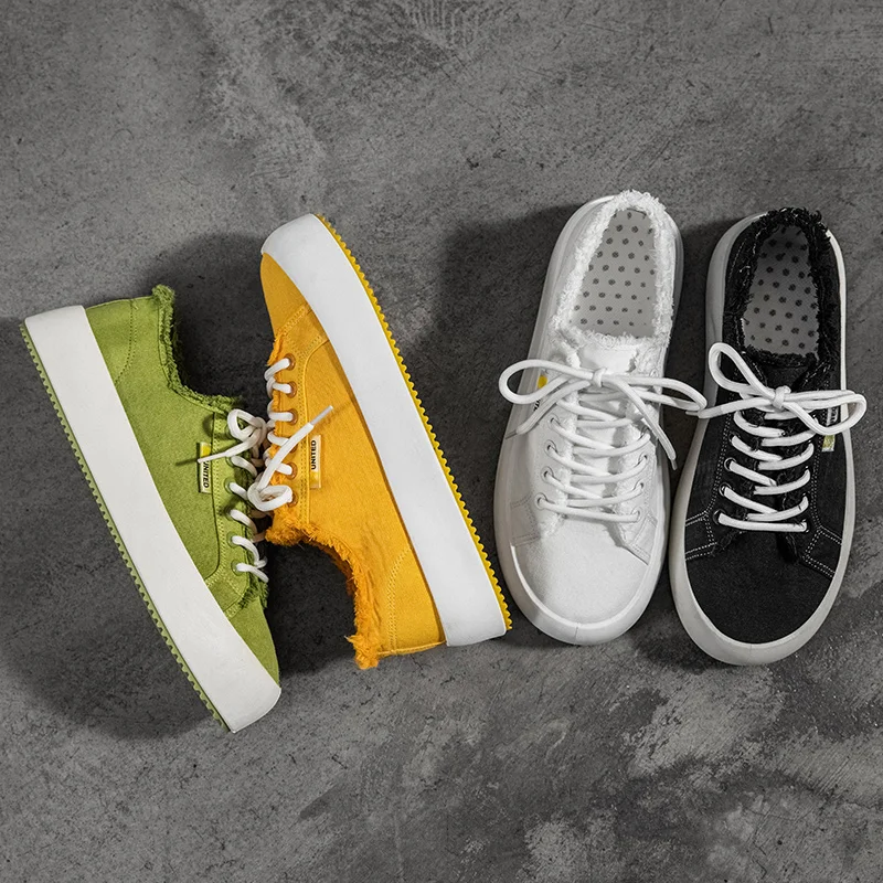 

2021 New Style Canvas men's Sneakers Autumn Breathable Trendy men Vulcanize Shoes Platform Fashion All-Match Casual Loafer