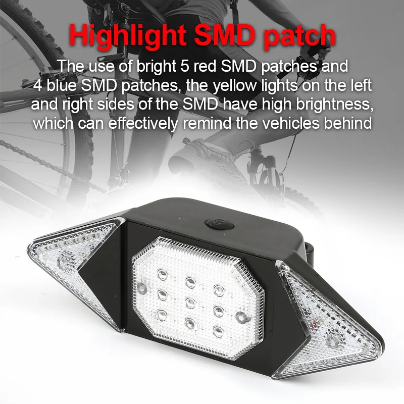 

Сигналы поворота для велосипеда, беспроводной задний фонарь для горного велосипеда с дистанционным управлением, зарядка через USB