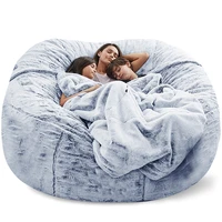 180cm bean bag chair cover big round soft giant fluffy faux fur beanbag lazy sofa bed cover recliner pouf 7ft
