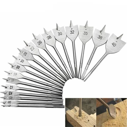 

6pcs 10-25mm High Carbon Steel Hex Shank Spade Bits Flat Boring Bit Wood Drill Bit Power Tools
