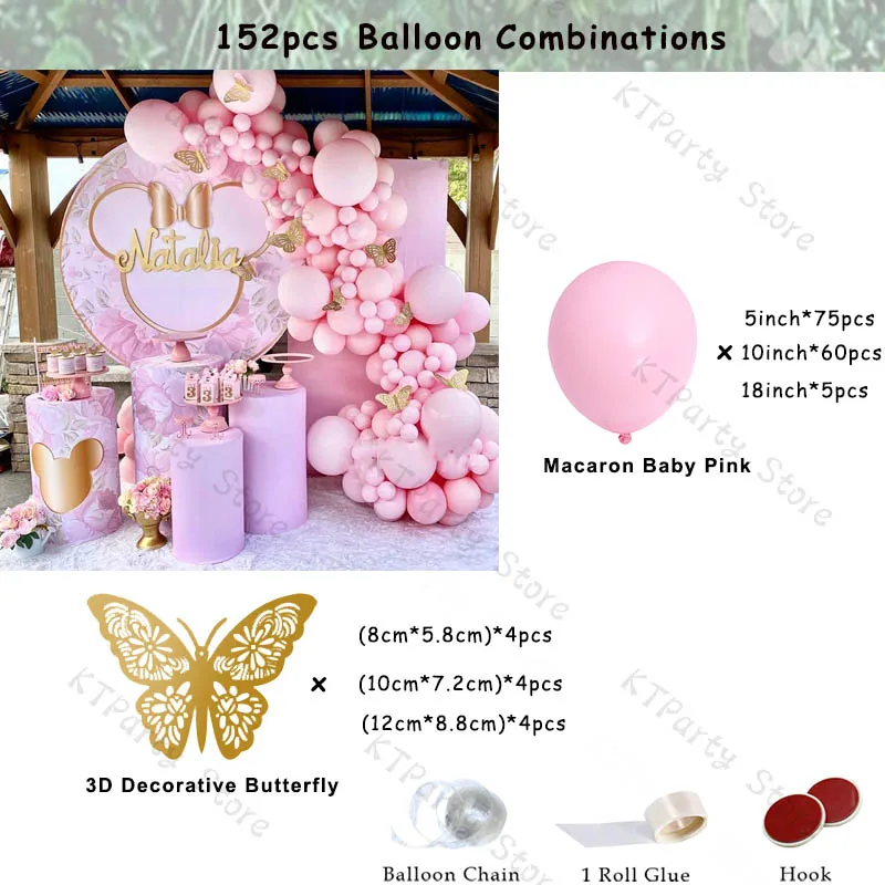 Kit de arco de guirnalda de Globos morados de Macaron, 152 piezas, decoraci&oacute;n de boda 3D, Globos de mariposa, Baby Shower, decoraci&oacute;n de fiesta de cumplea&ntilde;os-3