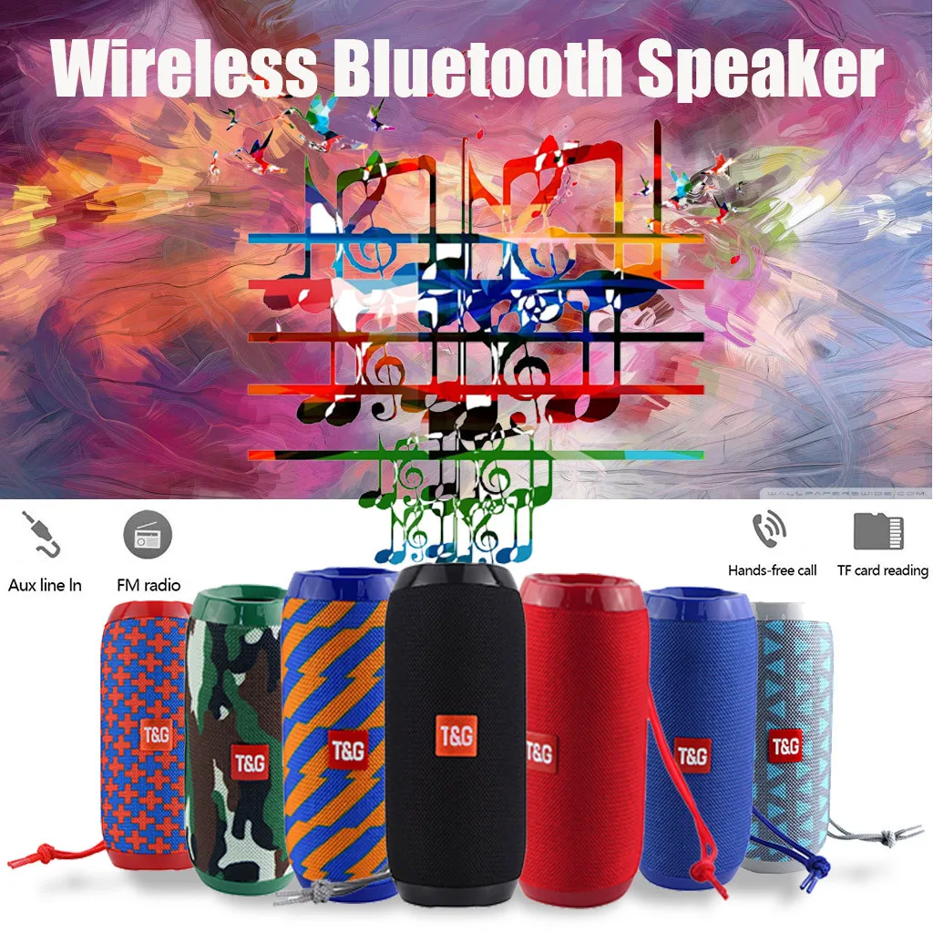 Портативная Bluetooth колонка беспроводной динамик со светодиодной подсветкой с