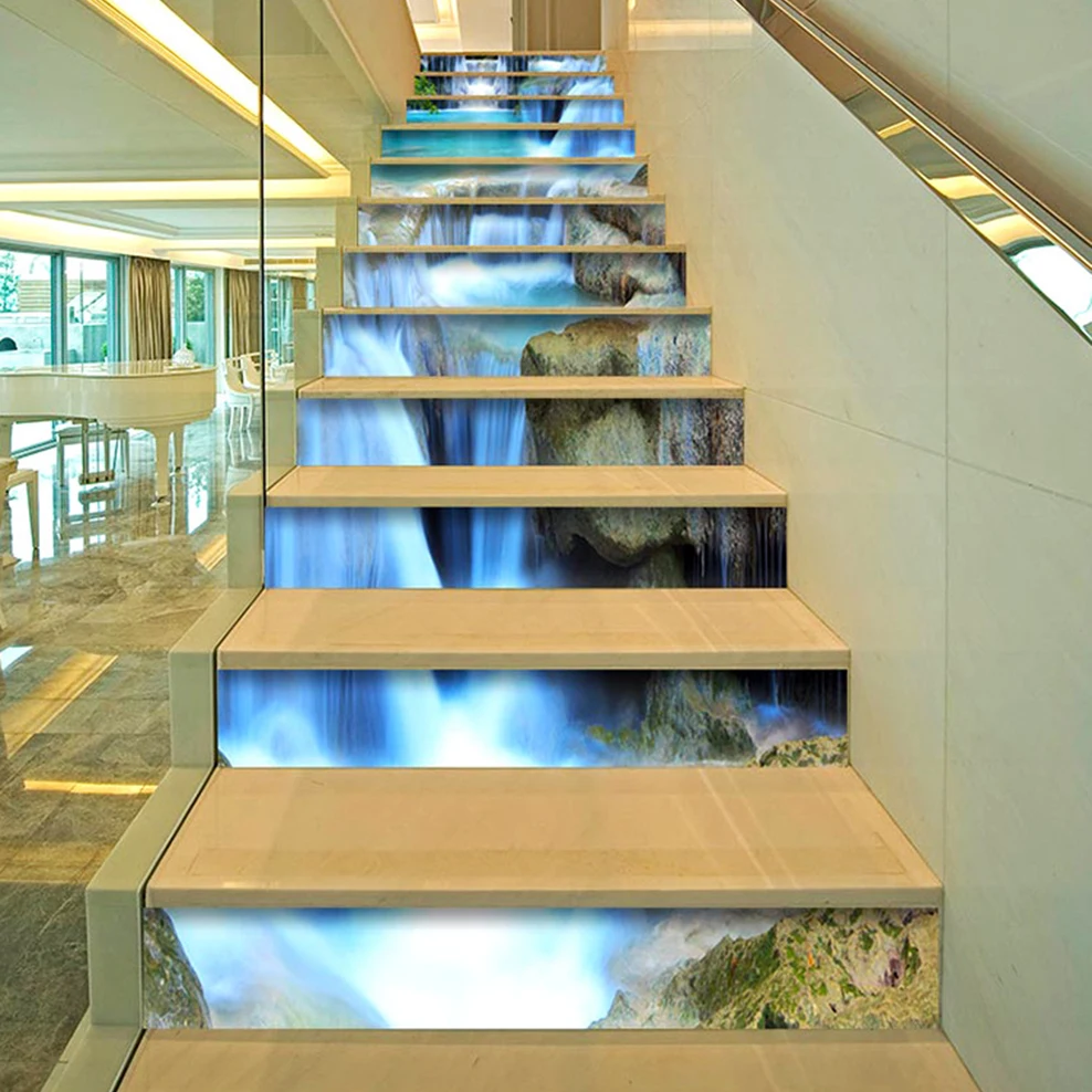 Самоклеящиеся наклейки для лестниц декоративные 3d-стикеры с пейзажной живописью