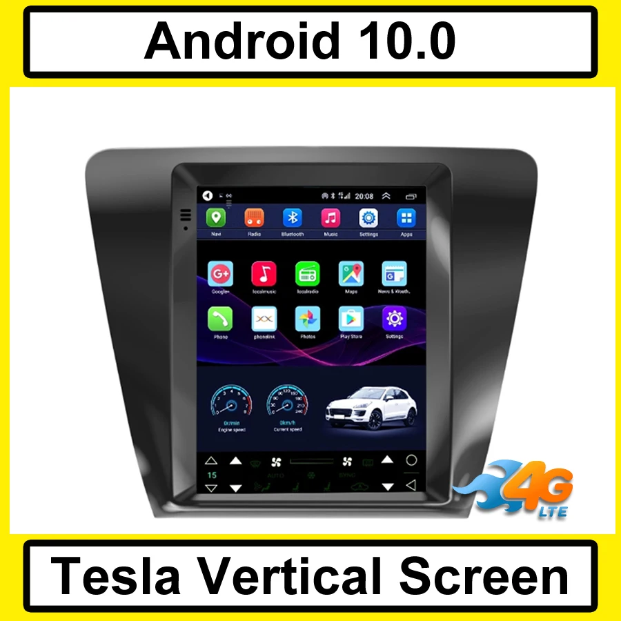 Tesla вертикальный экран android 10 0 Автомобильный gps мультимедийный радиоплеер в тире