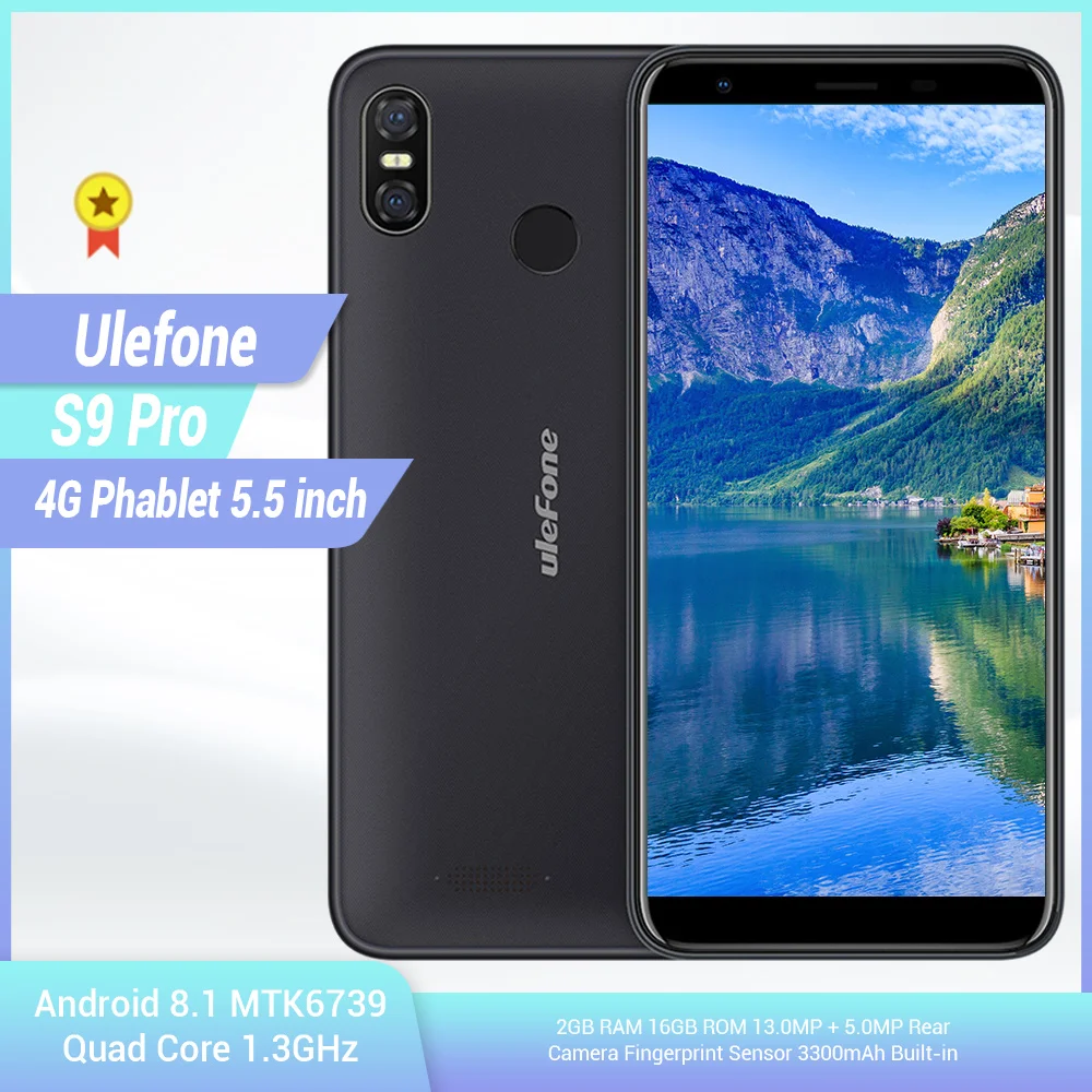 Ulefone S9 Pro 4G смартфон 5,5 дюймов Android 8,1 MTK6739 четырехъядерный 1,3 ГГц 2 Гб ОЗУ 16 Гб ПЗУ 13,0 МП+ 5,0 МП мобильный телефон