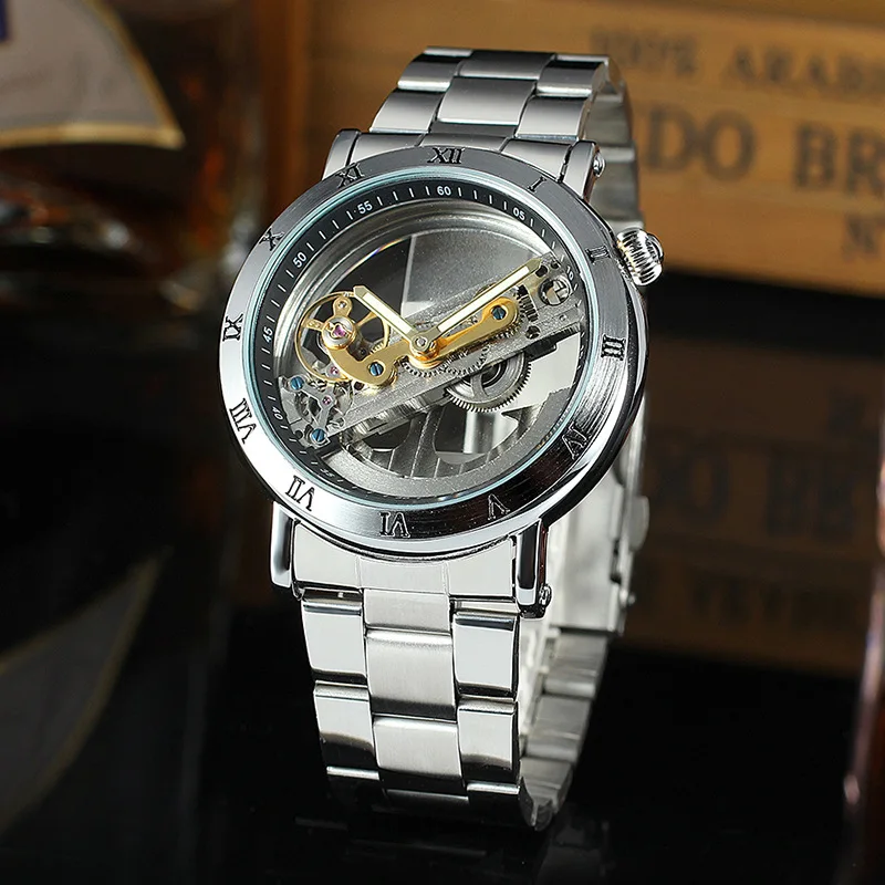 

Mechanical watch men's hollow skeleton automatic mechanical watch royal design men's minimalist watch low-key casual clock