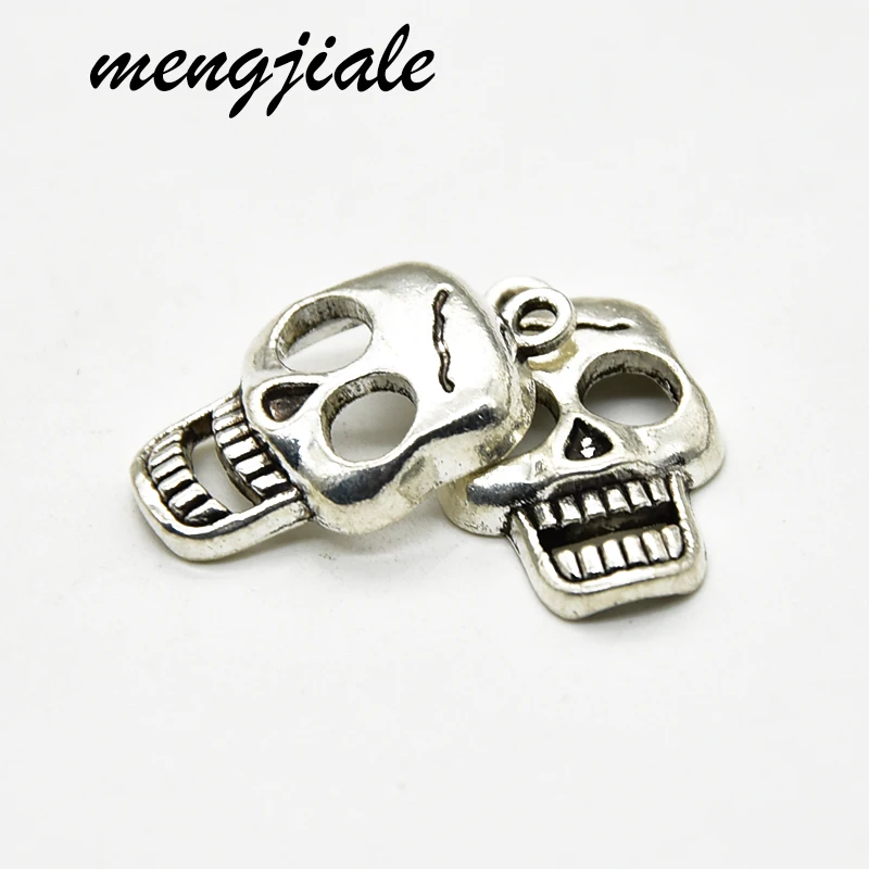 

10 шт соединитель в виде черепа амулеты античные серебряные тона Хэллоуин черепа амулеты для браслетов ювелирные изделия
