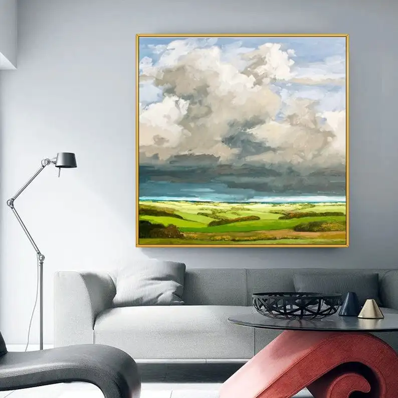 

Landscape Painting Countryside, Extra Large Canvas Wall Art, Abstract Painting on Canvas Original Landscape Canvas Artabstract