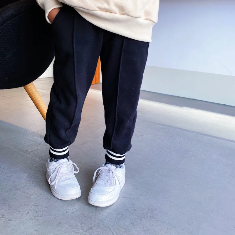 Детские брюки с бархатными штанинами повседневные плотные штаны в Корейском