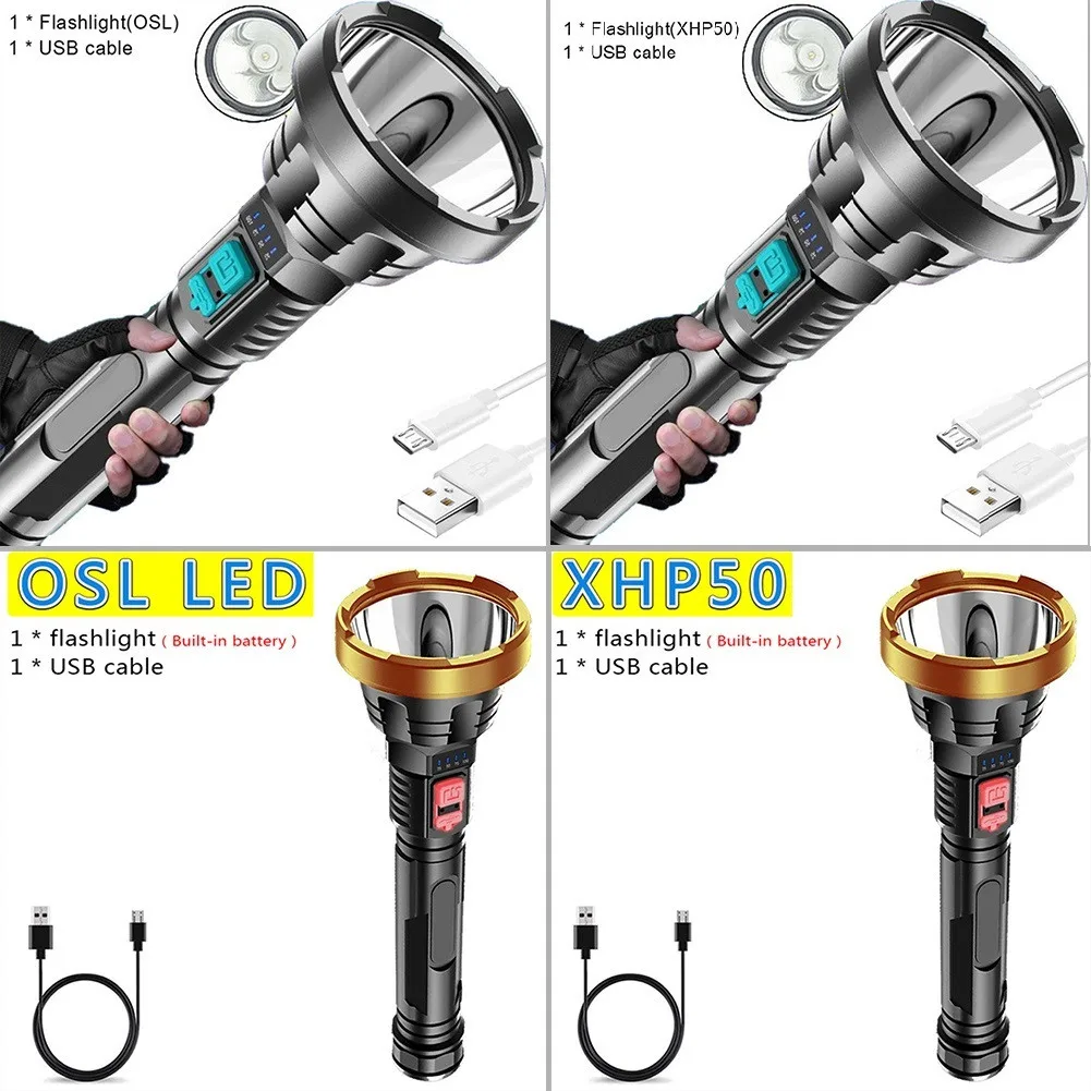 

LED Flashlight Lamp Night Outdoor Patrol Rechargeable Searching Strong