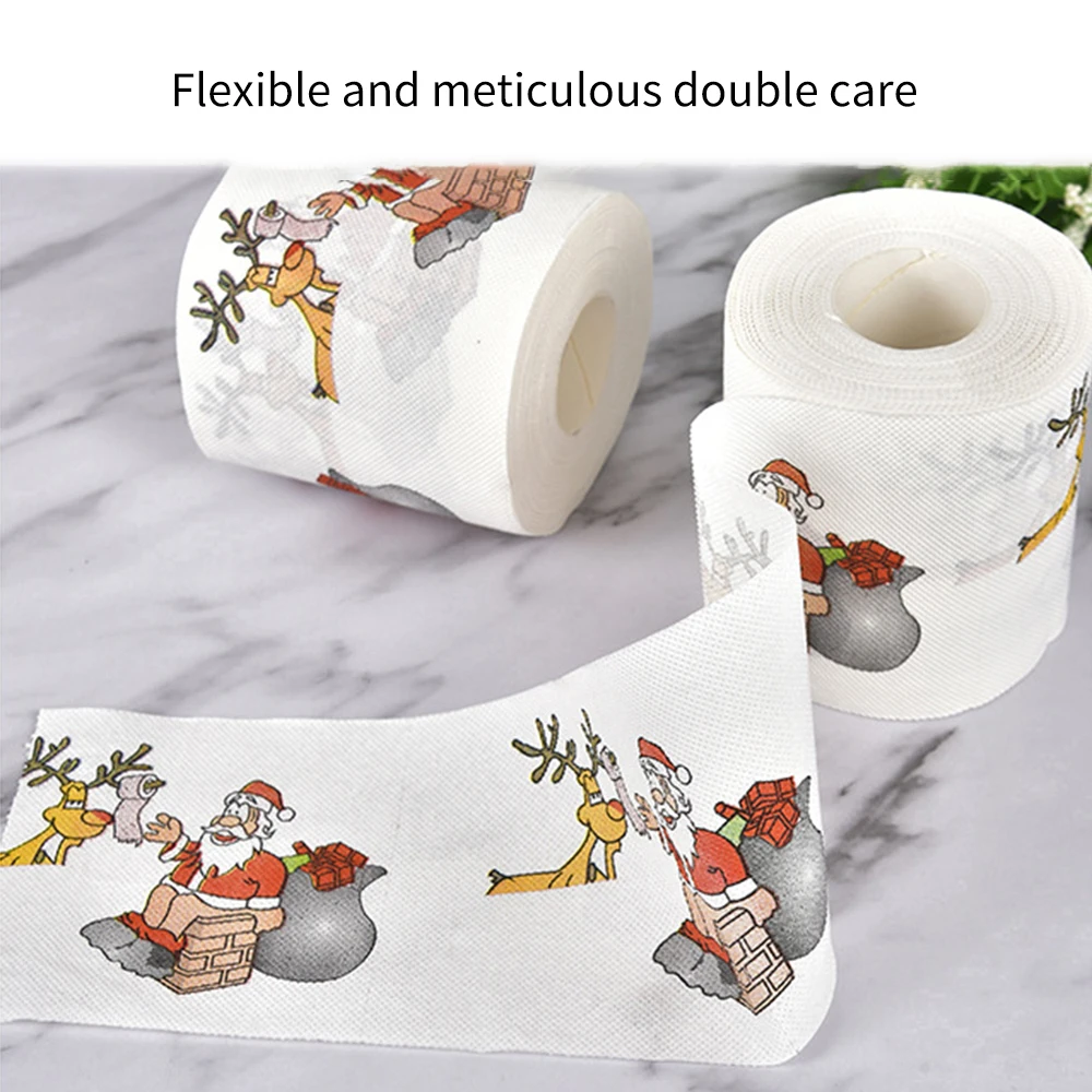 Рождественская напечатанная рулонная бумага Санта Клаус цветная банная