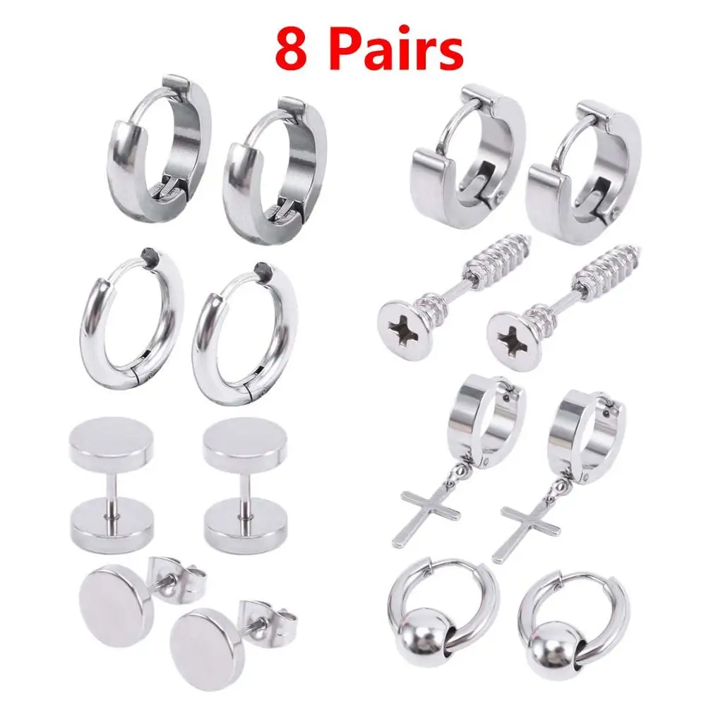 Серьги-гвоздики из нержавеющей стали для мужчин и женщин в стиле панк Ювелирное