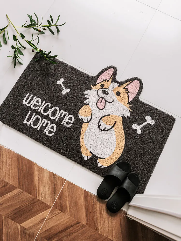 Скидка С героями мультфильма «Щенячий Кот корги базовый Коврик, спальни, кухни, сплошные коврик у входной двери Нескользящие туалет коврик для ног ...