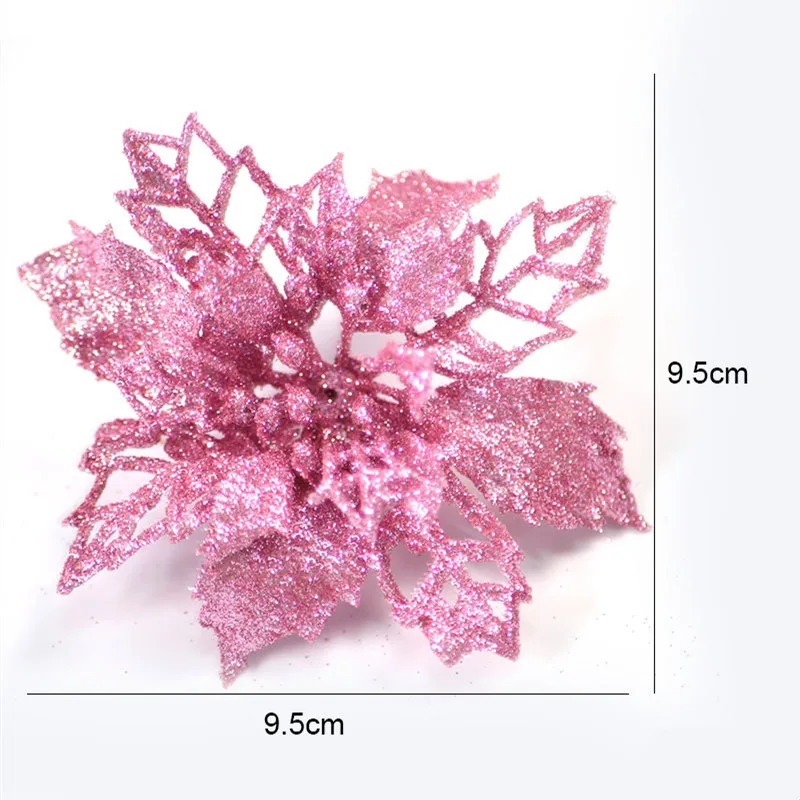 Leeiu 6 шт. блеск на Рождество с цветами свадьбу искусственные головки цветов