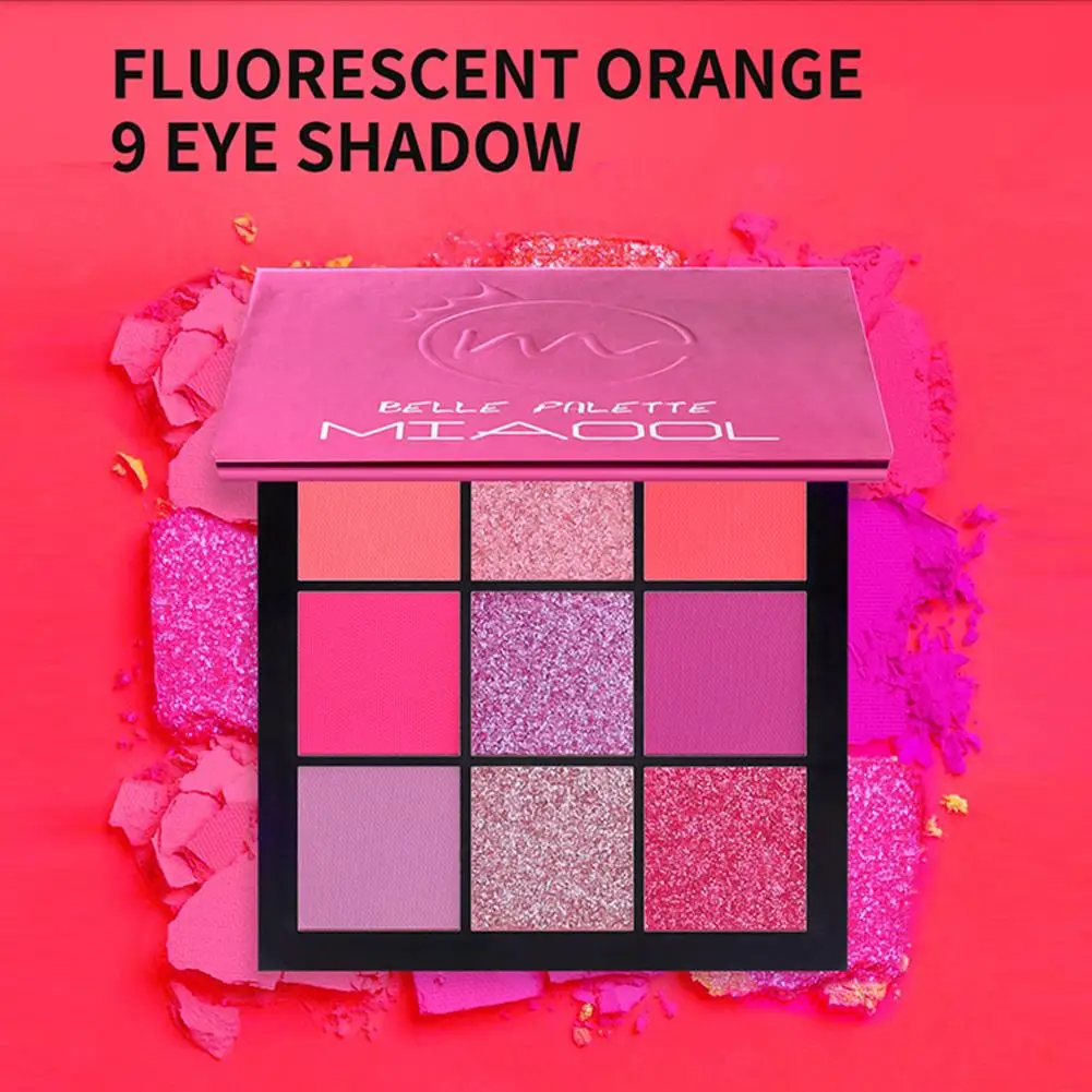 Девять цветов флуоресцентные оранжевые тени для глаз Палитра симфония звезда
