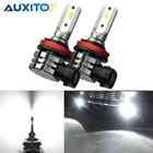 Светодиодные противотуманные фары AUXITO H8 H11 H10 HB3 9005 HB4 9006 дневной свет для Audi A3 8P 8L 8V A4 B6 B7 B8 B9 A5 A6 4F C4 C5 C6 C7 A8 Q2, 2 шт.