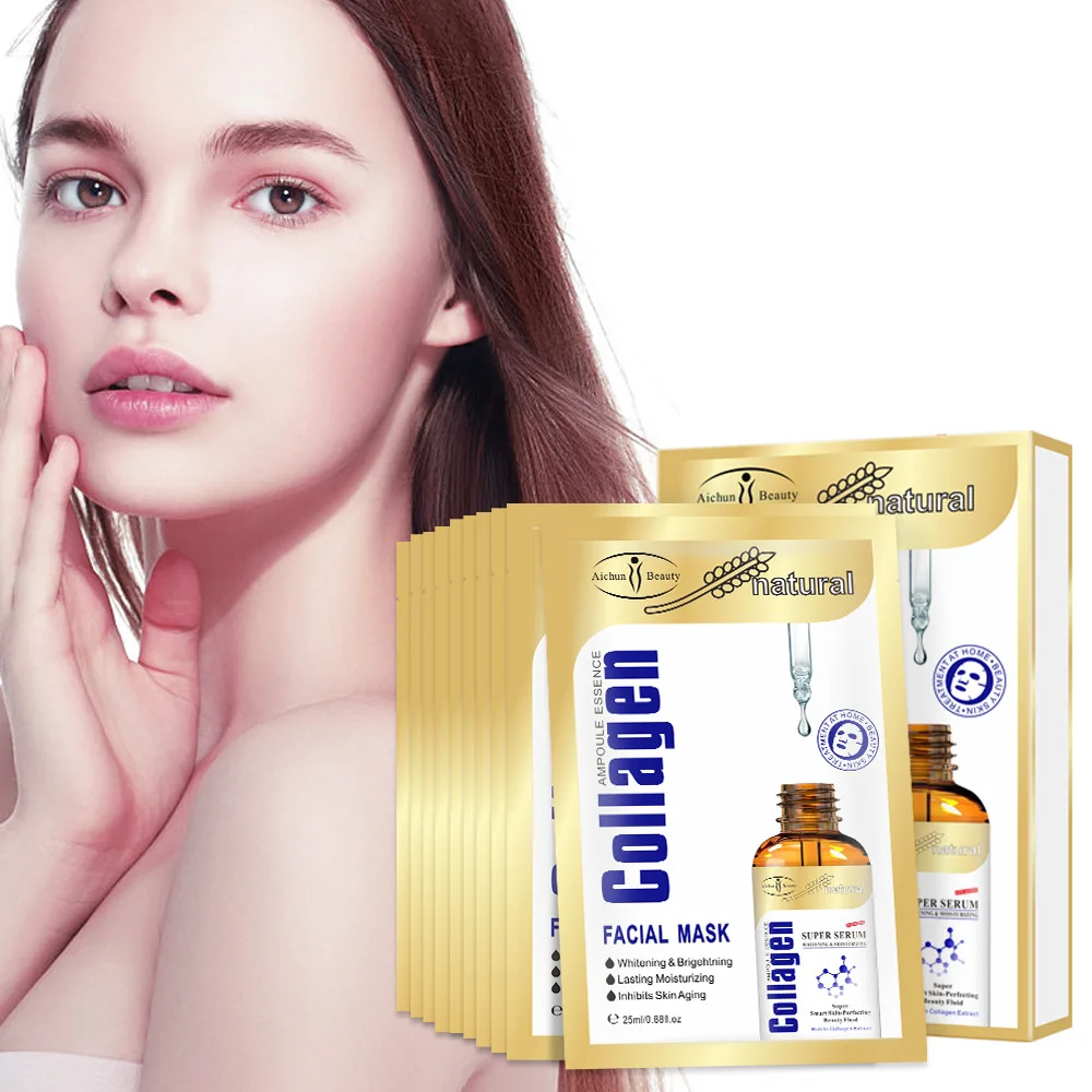 10 шт. коллагеновая маска для лица увлажняющая контроль жирности лечение акне