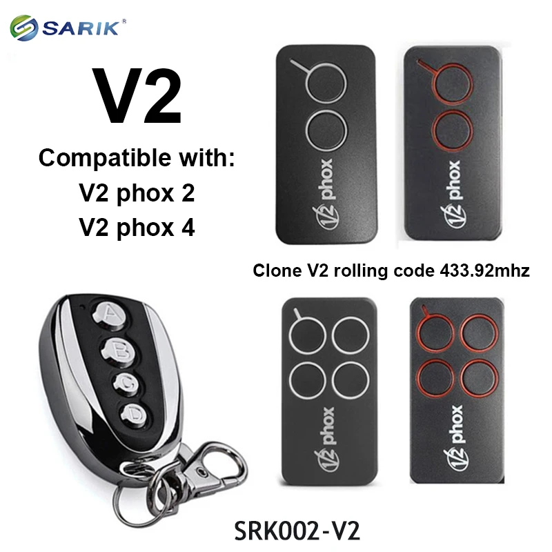 V2 дверной телефон ключ дубликатор совместимый V2 PHOX 2, PHOX 4, PHOENIX 2, PHOENIX 4, TXC, TRC, TSC4, удобный пульт дистанционного управления