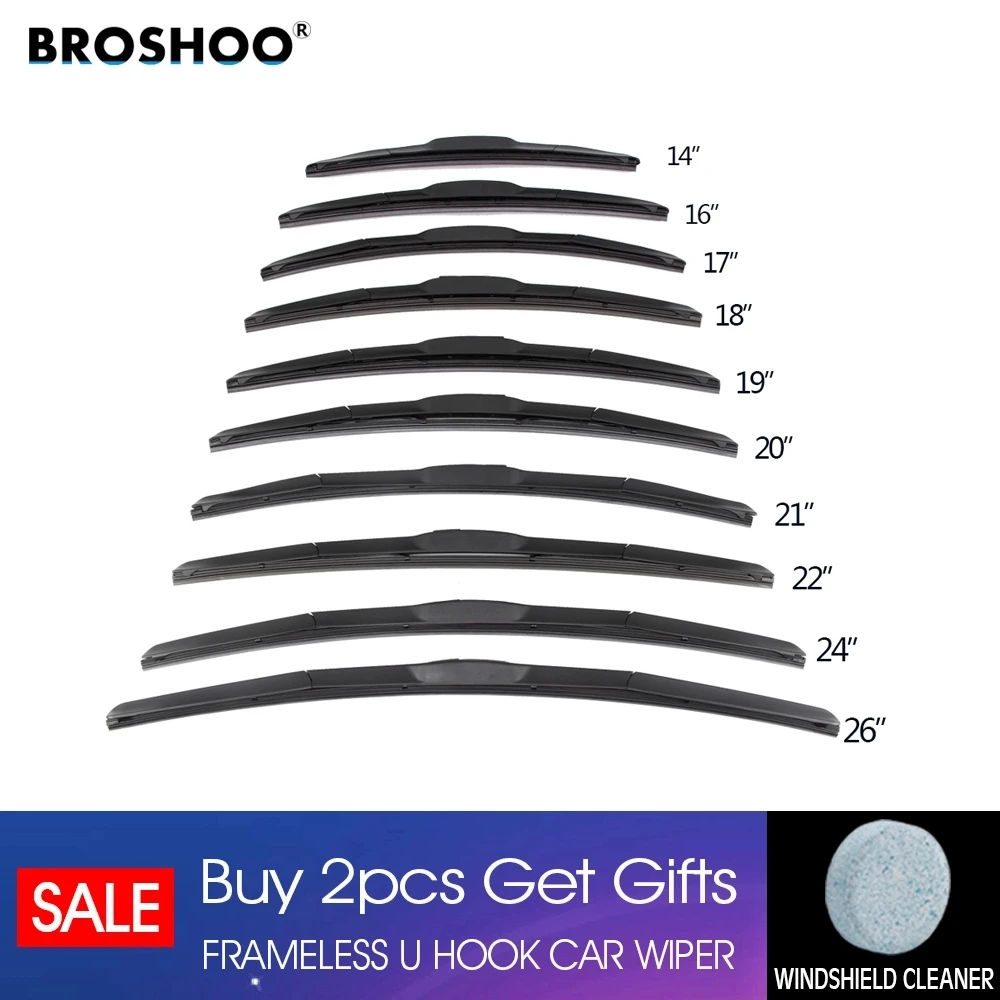 

Автомобиль стеклоочистителя U Крюк 14 "16" 17 "18" 19 "20" 21 "22" 24 "26" натуральный резиновый ветровое стекло гибридные стеклоочистители авто аксессуары