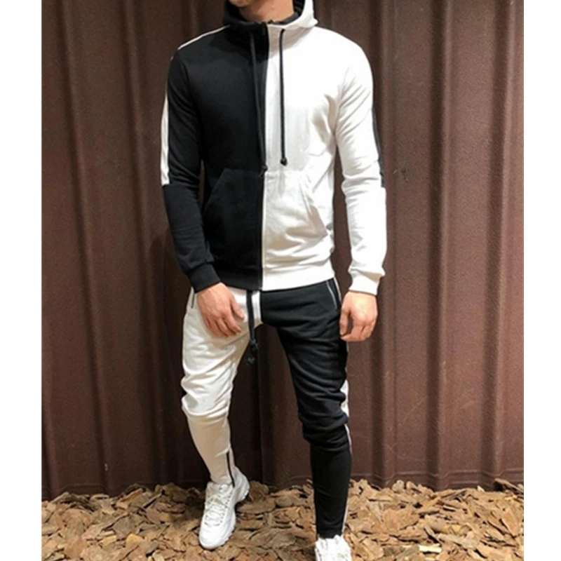 Пуловер мужской свитер наборы осень с капюшоном спортивный костюм набор