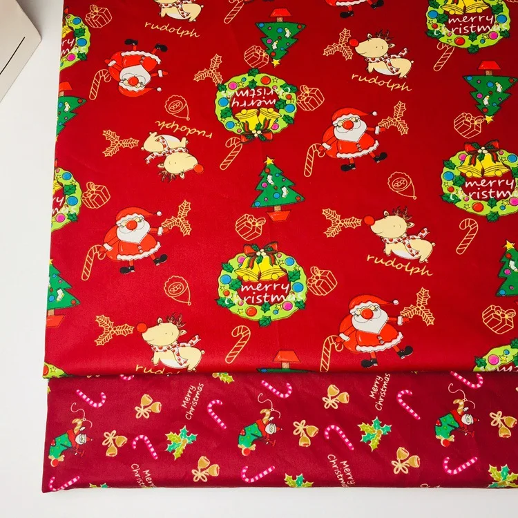 10 м прямая продажа с фабрики одежда для сна из хлопка с рождественскими рисунками хлопок набивные ткани детское хлопок постельное белье ком... от AliExpress RU&CIS NEW