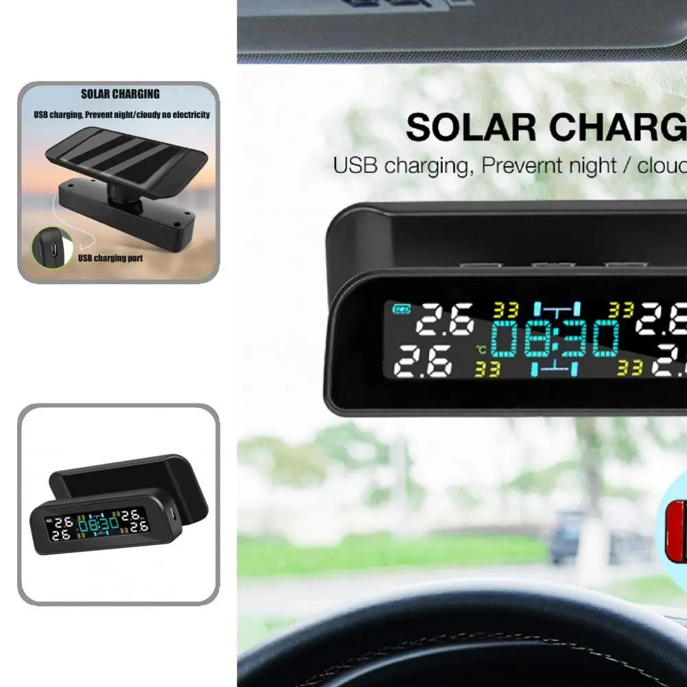 

High Accuracy Car Pressure Monitor Easy Reading Heat-resistant Premium Internal/External Sensor Tire Pressure Monitor