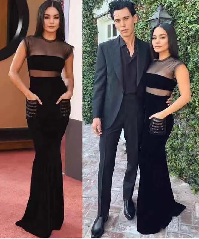 Женское длинное платье из вискозы черное Сетчатое макси без рукавов в стиле