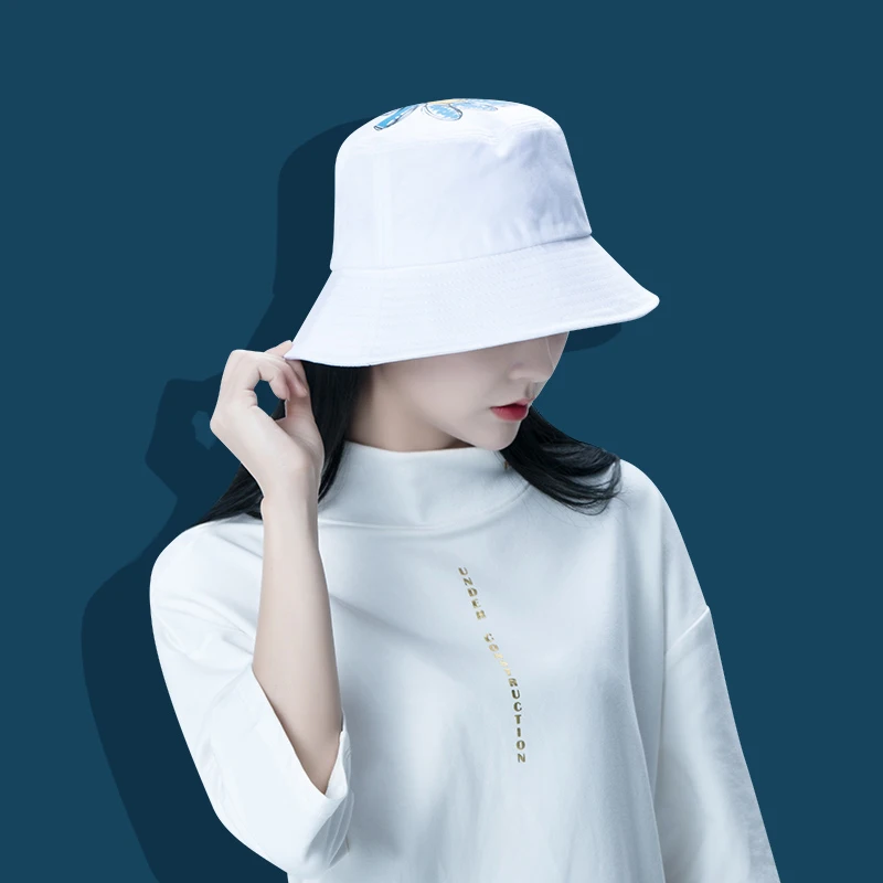 

2021 Ladies Bucket Hat Double-sided Chrysanthemum Print Fashion Fisherman Hat Womens Hat Men's Sun Hat Casual Wind Shade Beach