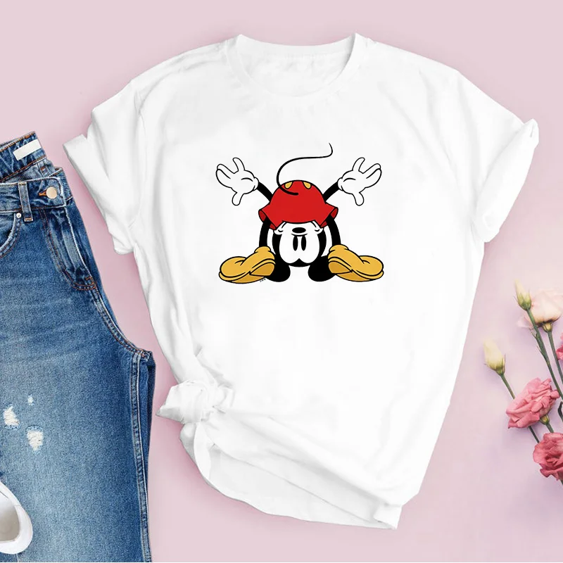 

Disney T Shirts Women Kawaii Classic Mickey Mouse Graphic Tops Tee Funny Cartoon Harajuku Printed Tshirts Summer Female Clothing