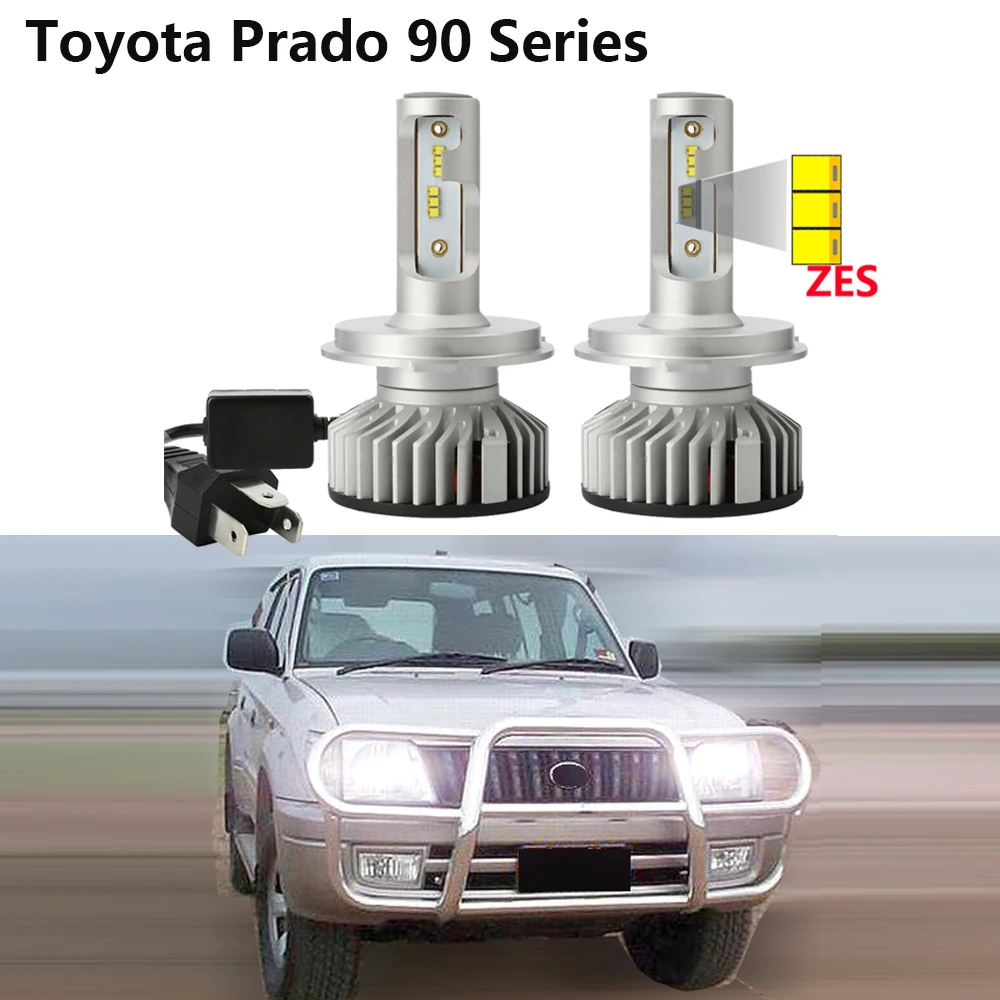 For Toyota Prado 90 Series 1996-2002 Led Headlight Bulbs with ZES Chips High Low Beam Car LED Headlamp Super Bright