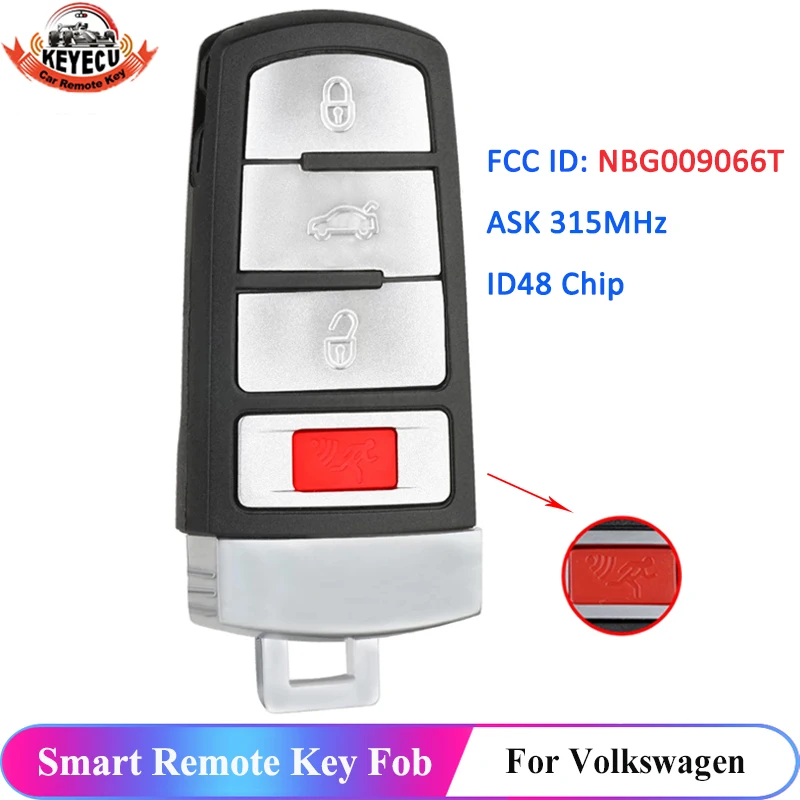 KEYECU Keyless Go 3 + 1 Тревожная кнопка спросить 315 МГц NBG009066T дистанционного Управление