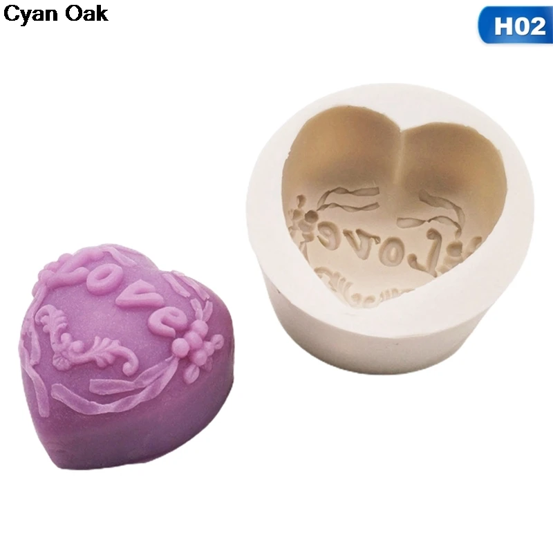

3D Silicone Soap Mold Candle Polymer Clay Molds Heart Love Rose Flower Chocolate Mould Crafts DIY Forms For Soap Base Tool