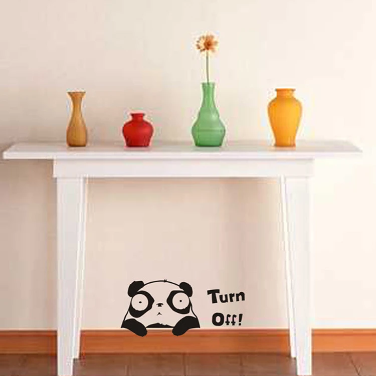 Cartoon funny panda kitten plug switch wall decals vinyl for home decoration removable lovely animal stickers | Дом и сад