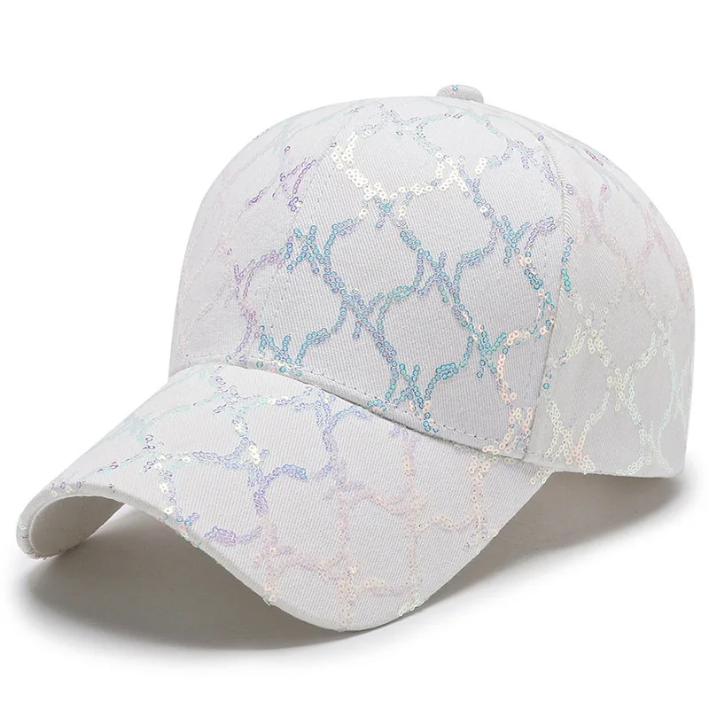 

Fashion Trend Sequins Baseball Cap Lady Street Outdoor Beach Snapback Hat Summer UV Protection Visor Hat