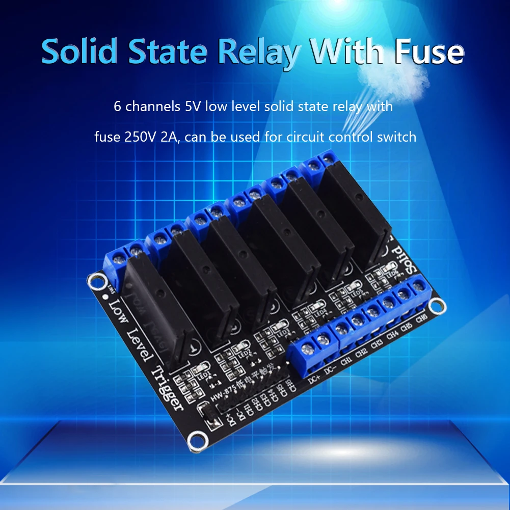 Полупроводниковое реле Модуль HW 875 6 Way 5V Низкий уровень SSR модуль 250V 2A Выход с
