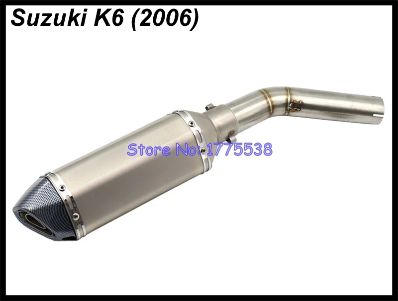 

For K6 GSXR600 GSXR750 2006 Motorbike Exhaust Muffler Escape Link Pipe Motorcycle Muffler Exhaust Damper Leak Connect Pipe Set