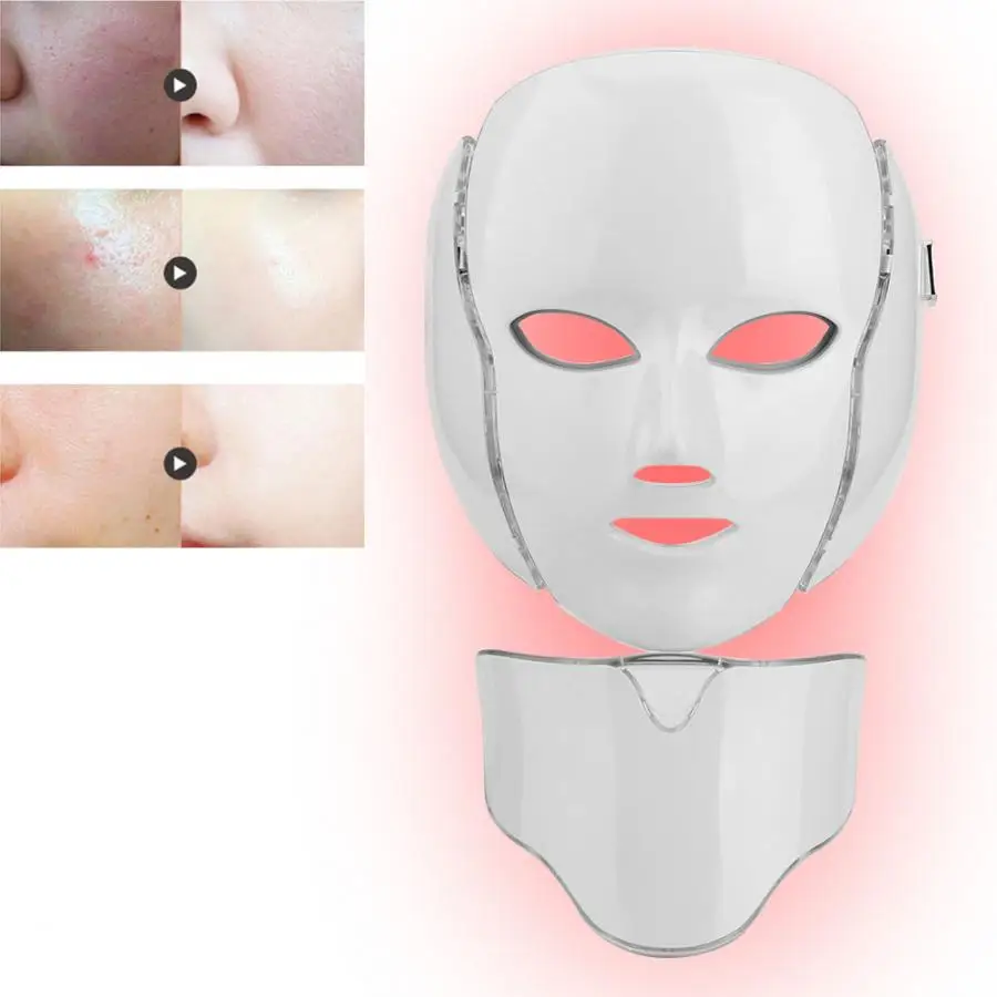 7 цветов светодиодный Фотон терапия омоложение кожи лица уход против старения