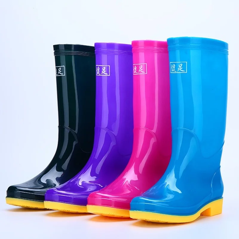 2022 Women Removable Keep Warm Rain Boots Work Shoes Non-slip Tube PVC Waterproof Overshoes Shoes Rain Boots Chef Shoes