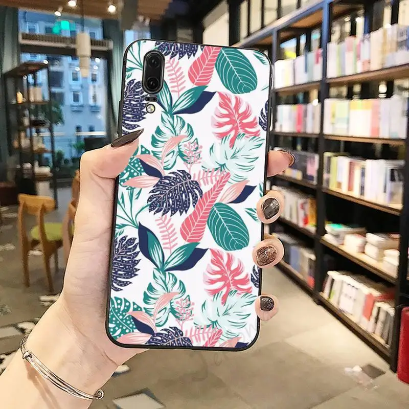 

Retro Floral Leaf Pattern leaves cover Phone Case For Huawei honor Mate P 10 20 30 40 Pro 10i 9 10 20 8 x Lite