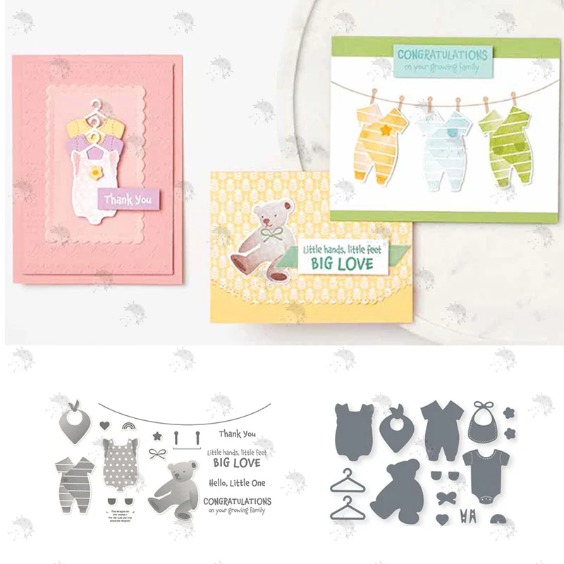 

BEAR CLOTHING Background Greeting Card Decoration Metal Cutting Dies Embossing Stencil Scrapbooking paper making cut 2021 Newest