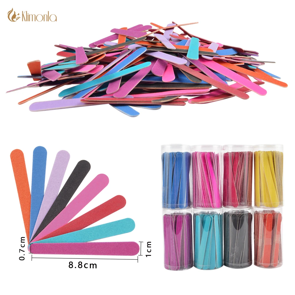 

Colorful Disposable Mini Nail File 8.8cm Double Sided Emery Boards Manicure Pedicure Tools 240 Grit 80pcs Barreled Random Color