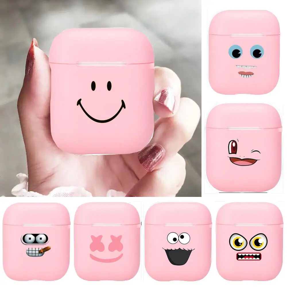

Funny emoticons Silicone Bluetooth Wireless Earphone Case for AirPods Protective Cover Skin Accessories Pods Charging Box Bag