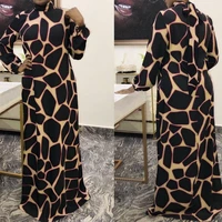 elegant maxi dress african clothes for women robe print stand collar long sleeve long dress africa clothing vestidos party 2021